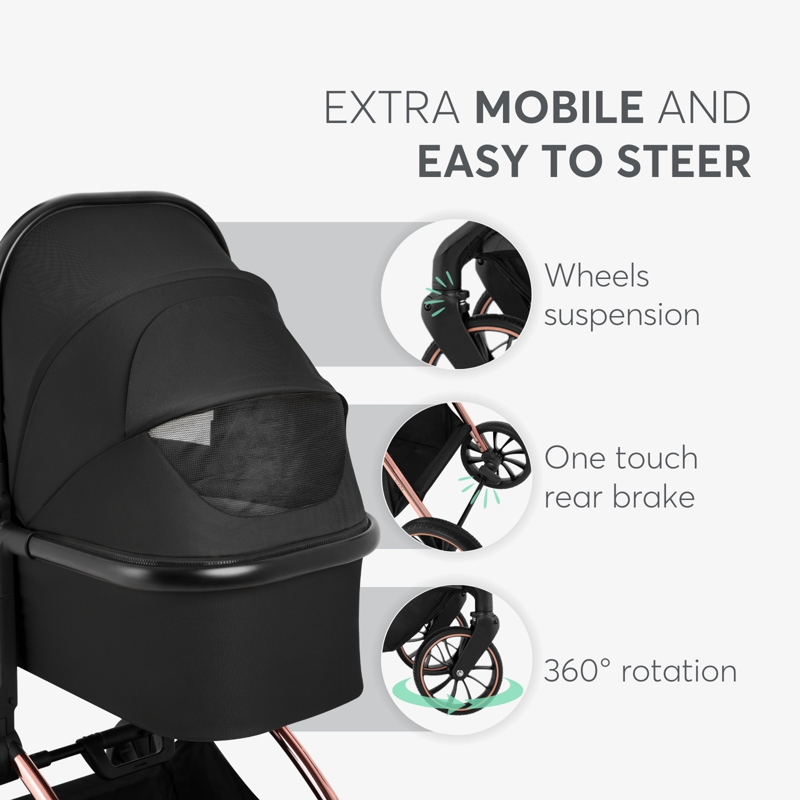 KikkaBoo® Otroški voziček s košaro 2v1 Kara Grey KikkaBoo