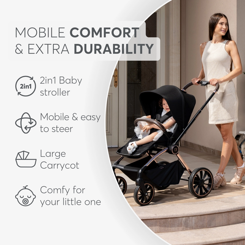 KikkaBoo® Otroški voziček s košaro 2v1 Kara Grey KikkaBoo