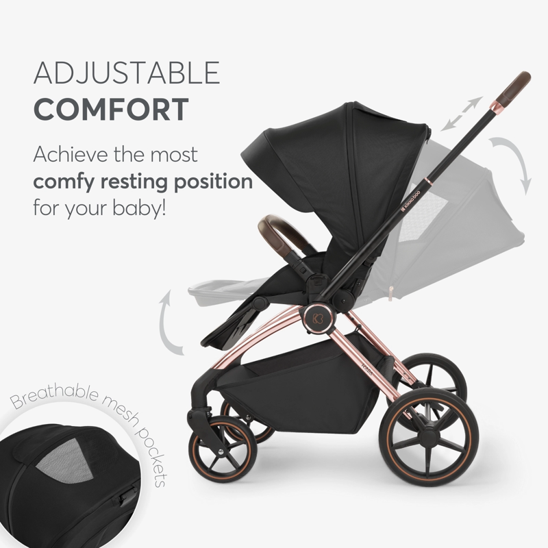 KikkaBoo® Otroški voziček s košaro 2v1 Kara Black KikkaBoo