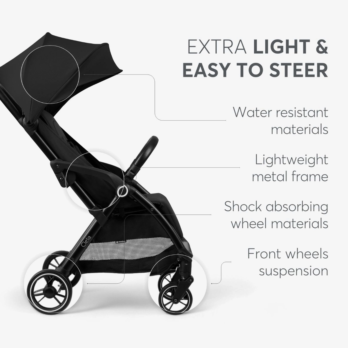 KikkaBoo® Otroški voziček Ciela Beige KikkaBoo