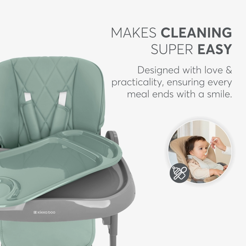 KikkaBoo® Otroški stol za hranjenje Comfy+ Grey KikkaBoo