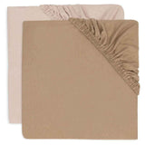 Jollein® Fitted Sheet Jersey 60x120 Wild Rose/Biscuit 2 Pack