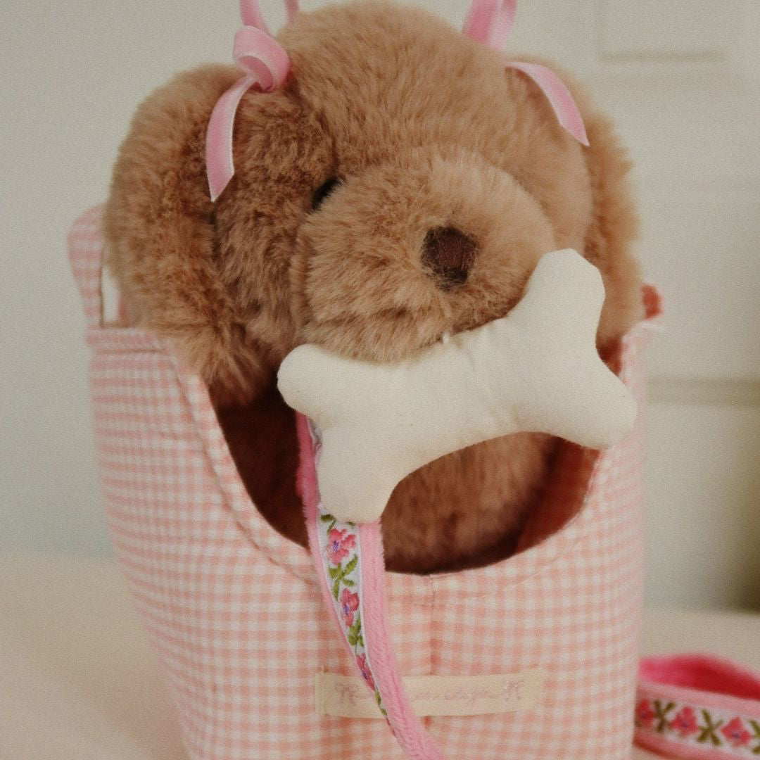 Konges Sløjd® Plišasti kuža Maude Pink Check Konges Sløjd