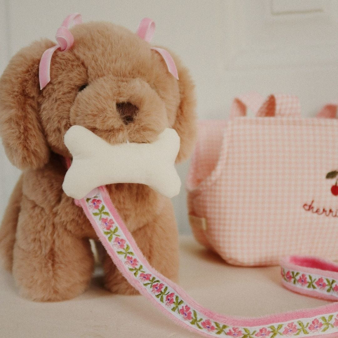 Konges Sløjd® Plišasti kuža Maude Pink Check Konges Sløjd