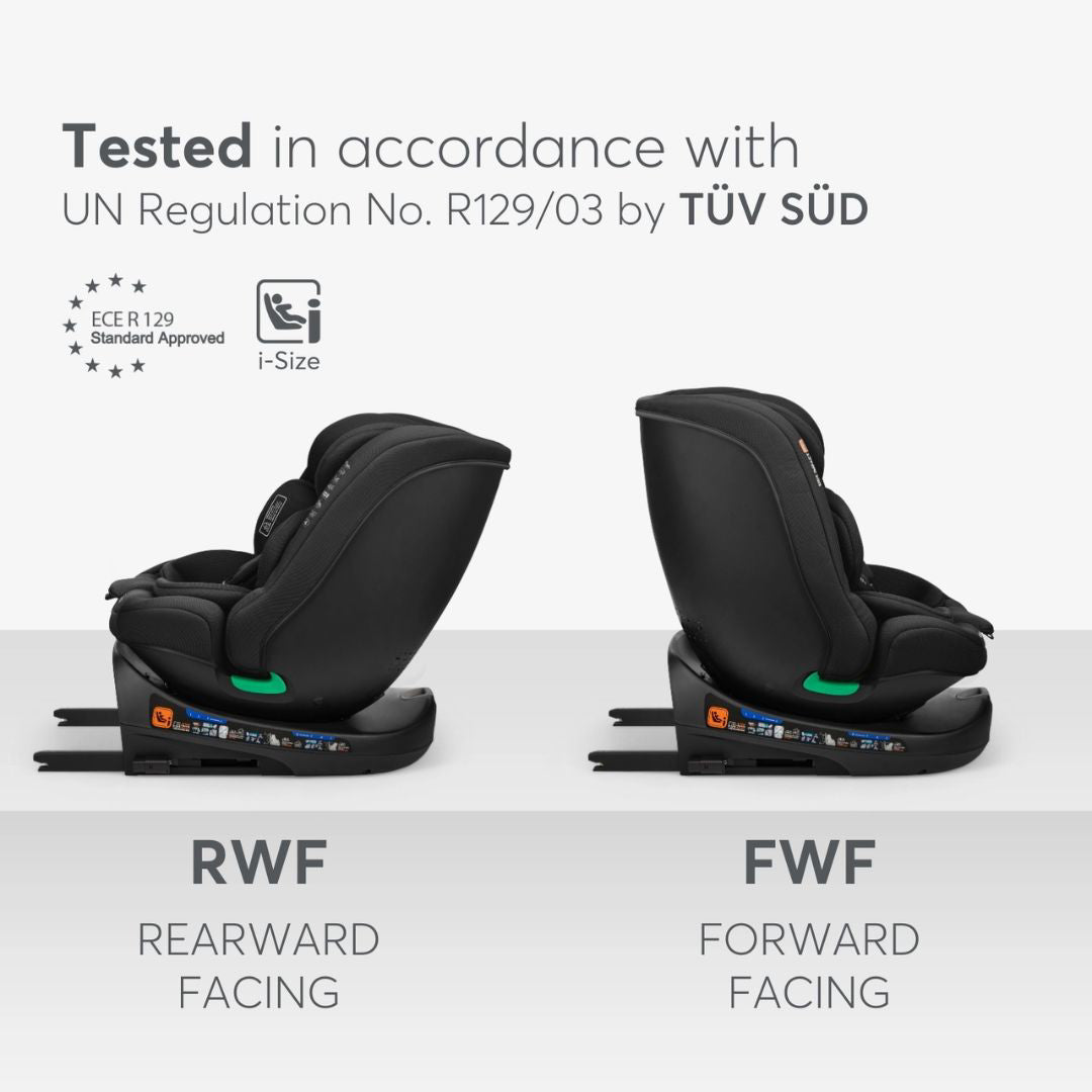 KikkaBoo® Otroški avtosedež 360 i-Round i-SIZE (40-150 cm) Black KikkaBoo