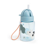 Done by Deer® Bottle with straw Tiny farm Blue 280 ml