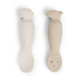 Done by Deer® Set di due cucchiai in silicone Tiny Farm Sand