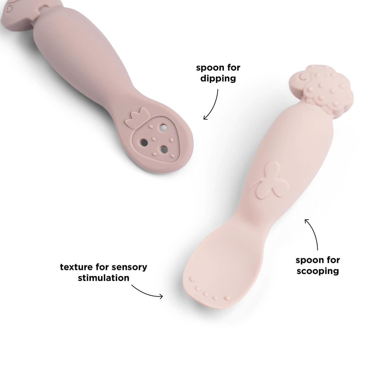 Done by Deer® Set 2 silikonskih žličk Tiny Farm Powder Done by Deer