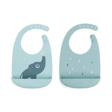 Done by Deer® Set di due bavaglini in silicone Elphee Blue