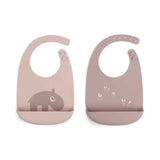 Done by Deer® Set di due bavaglini in silicone Ozzo Powder