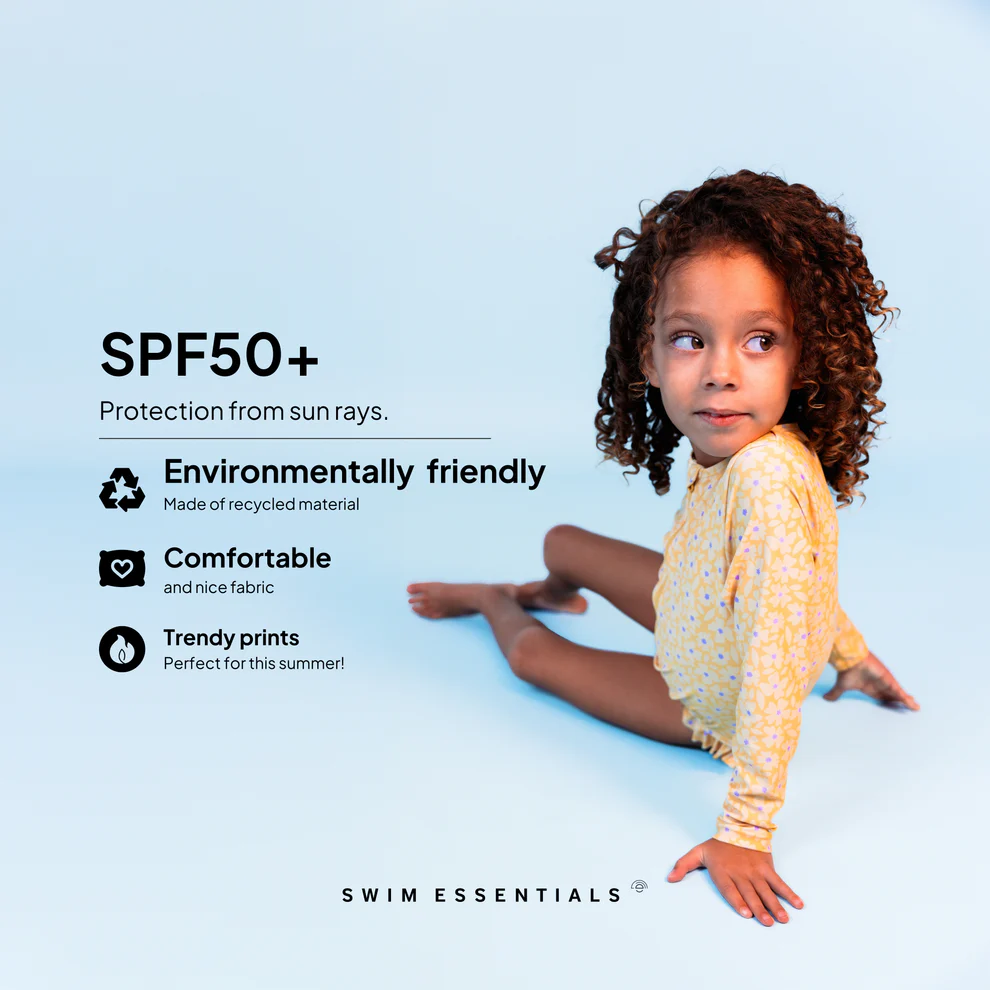 Swim Essentials® Otroške enodelne kopalke Yellow Flowers Swim Essentials