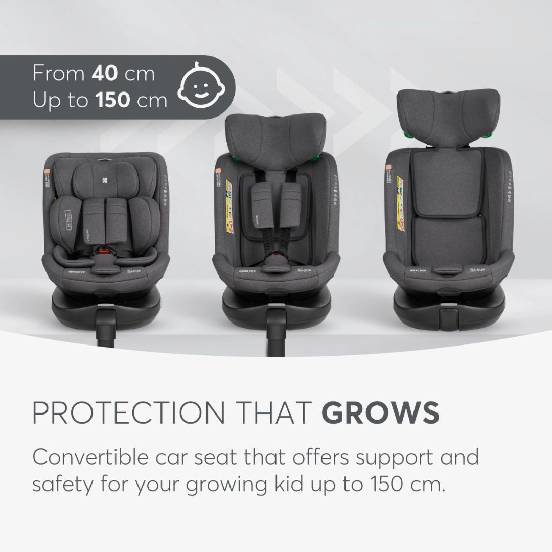 KikkaBoo® Otroški avtosedež 360 i-Secure i-SIZE (40-150 cm) Dark Grey KikkaBoo