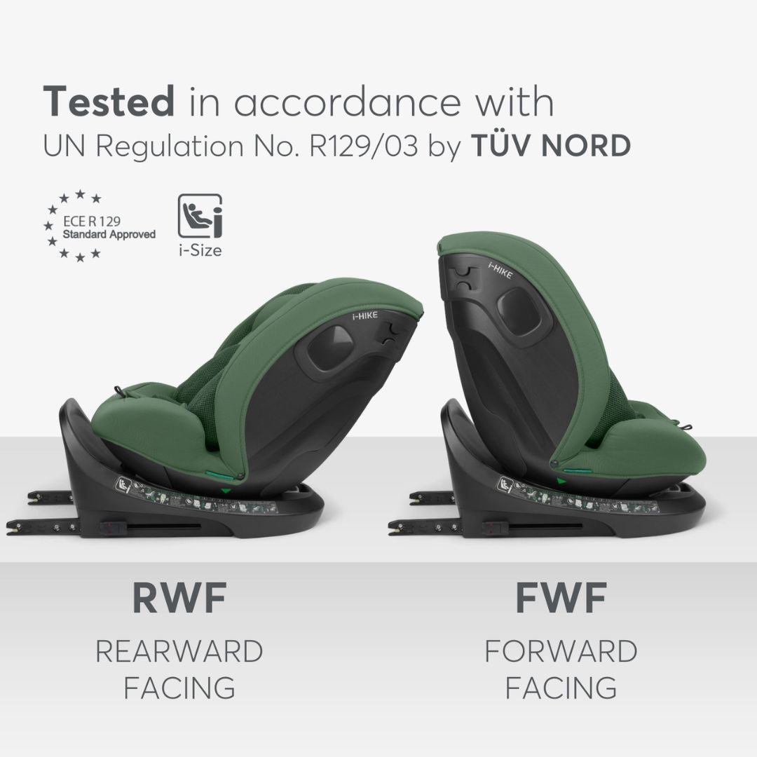 KikkaBoo® Otroški avtosedež 360° i-Hike i-SIZE (40-150 cm) Army Green 2025 KikkaBoo