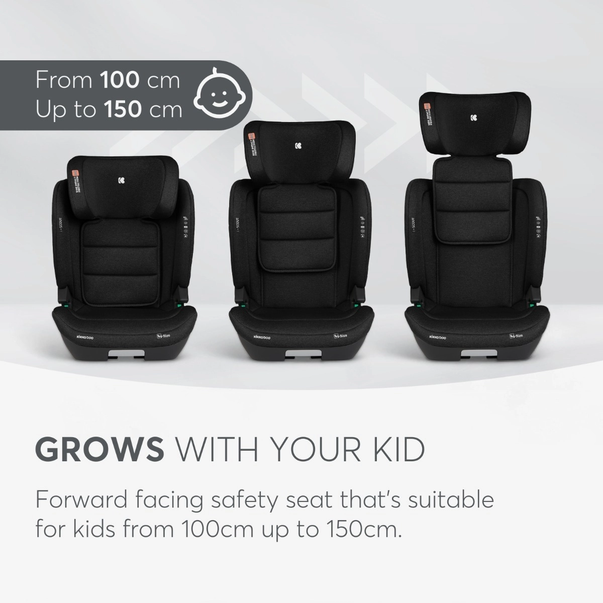 KikkaBoo® Otroški avtosedež i-Scout i-SIZE (100-150 cm) Black KikkaBoo