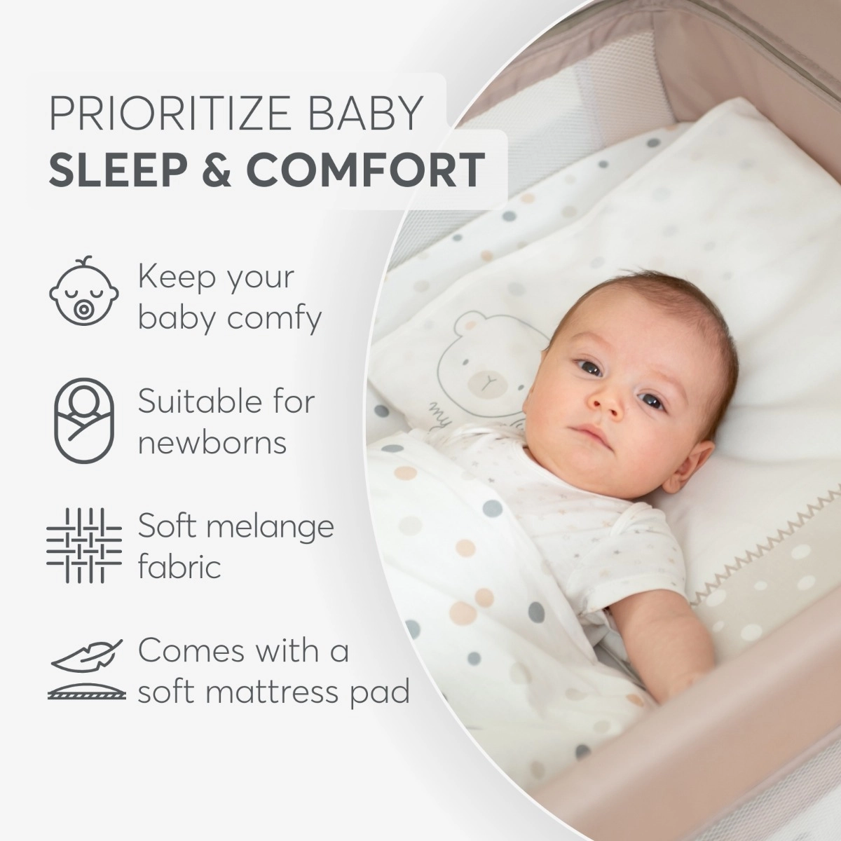 KikkaBoo® Prenosna posteljica 2 levels 125x65 So Gifted Grey KikkaBoo