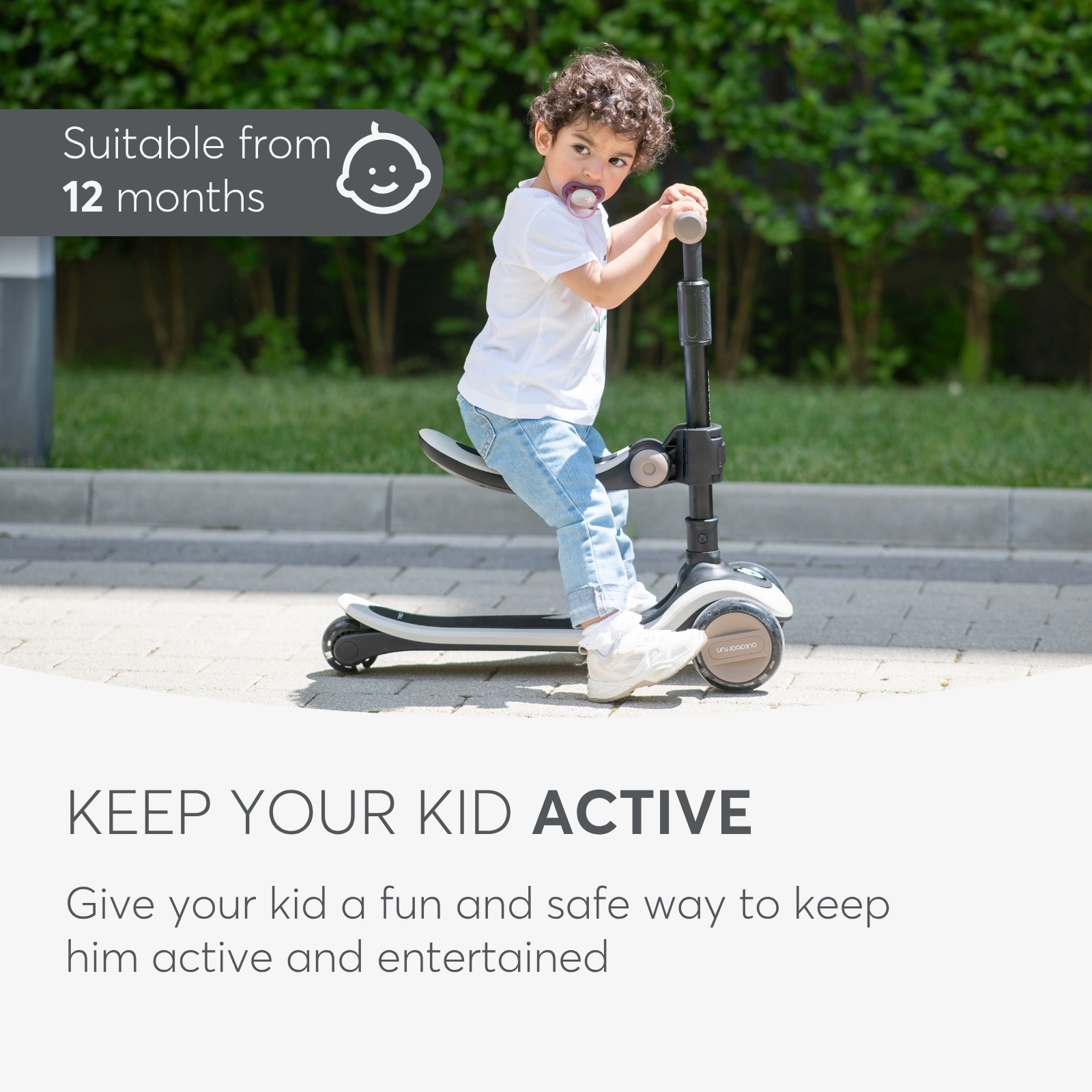 KikkaBoo® Otroški poganjalec/skiro 2v1 Treo Pink KikkaBoo