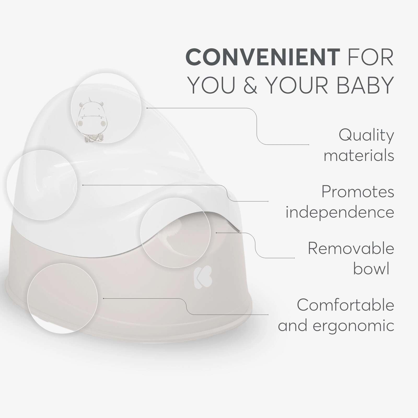 KikkaBoo® Kahlica s snemljivo posodo Hippo Beige KikkaBoo