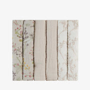 KikkaBoo® Krpice za umivanje iz muslina 6 kosov 30x30 cm Secret Garden Beige KikkaBoo