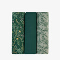 KikkaBoo® Scutece de înfășat din muselină, 3 bucăți, 100x100 cm Secret Garden Green