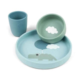 Done by Deer® Silikonski set za hranjenje Happy Clouds Blue