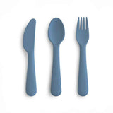 Mushie® Cutlery Set (Fork, Spoon, Knife) Twilight Blue