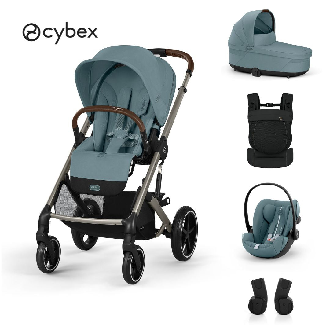 Cybex® Otroški voziček 3v1 Balios S Lux + Nosilka Amya + Avtosedež Cloud G Stromy Blue Cybex