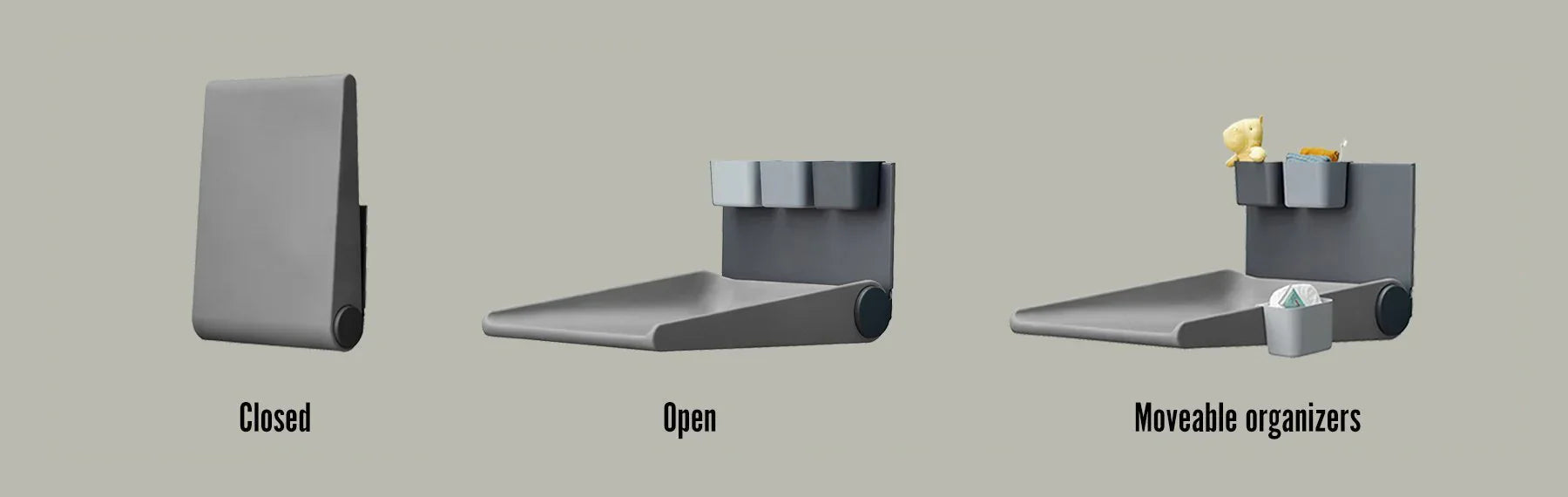 Leander® Stenska previjalna postaja Wally ™ Dusty Grey Leander