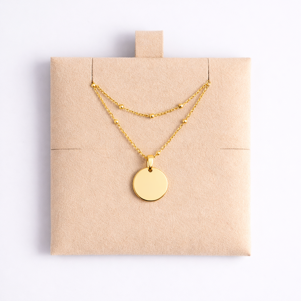 Atelya™ Personalizirana verižica z obeskom Circle Gold Atelya