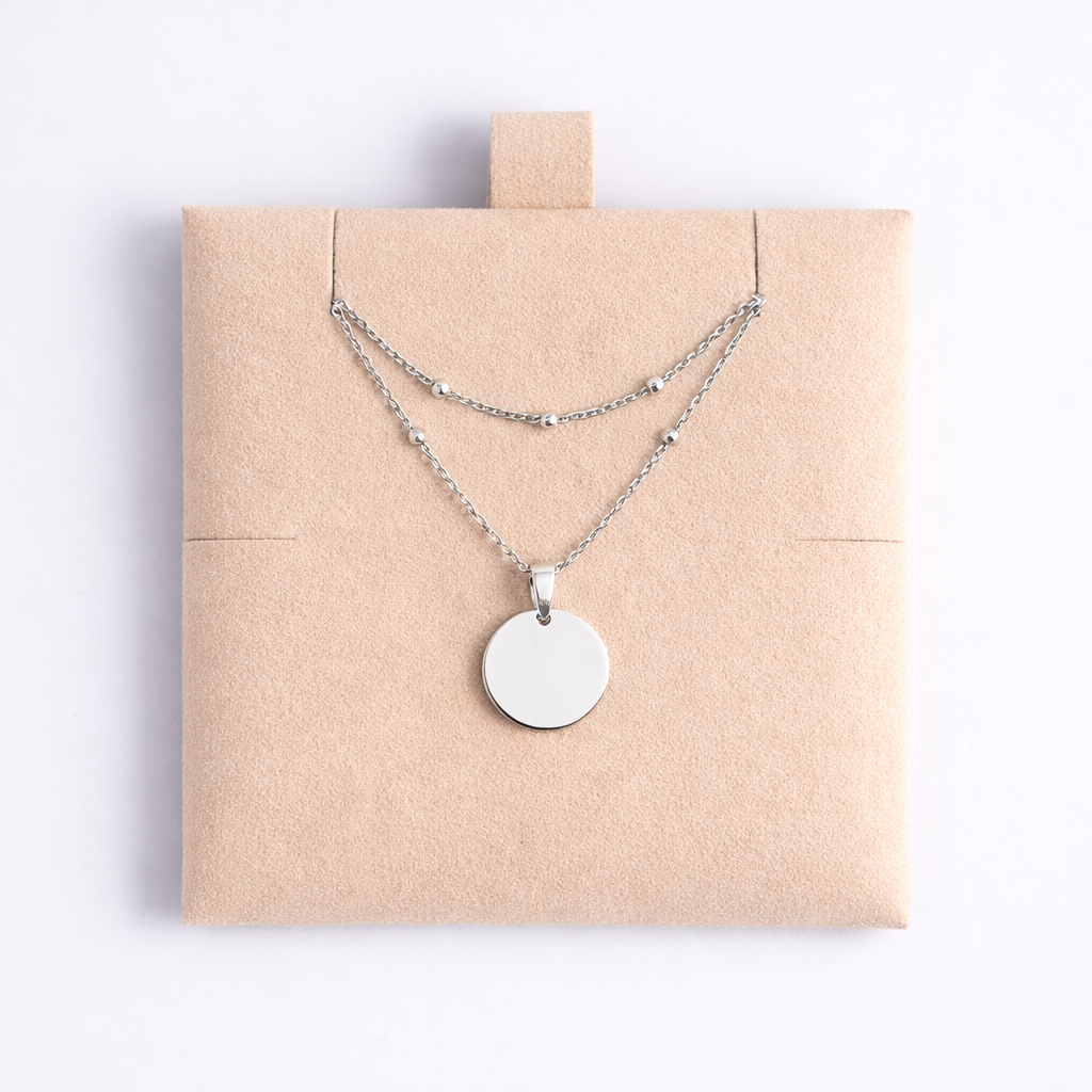 Atelya™ Personalizirana verižica z obeskom Circle Silver Atelya