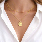 Atelya™ Personalizirana verižica z obeskom Circle Gold