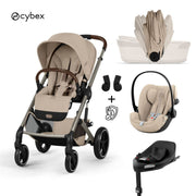 Cybex® Poussette 4en1 avec nacelle pliable Balios S Lux + Siège auto Cloud G3 + Base IsoFix G3 Almond Beige (+ Habillage pluie)