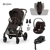 Cybex® Passeggino pieghevole 4in1 con navicella Balios S Lux + Seggiolino auto Cloud G3 + Base IsoFix G3 Chocolate Brown (+ Parapioggia)