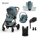 Cybex® Dječja kolica sa sklopivom košarom 4u1 Balios S Lux + Nosiljka Amya + Autosjedalica Cloud G3 + IsoFix baza G3 Stormy Blue