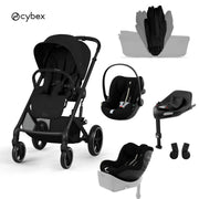 Cybex® Poussette avec nacelle pliable 5 en 1 Balios S Lux + Siège auto Cloud G3 + Base IsoFix G3 + Siège auto Sirona G3 Moon Black