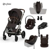 Cybex® Otroški voziček z zložljivo košaro 5v1 Balios S Lux + Nosilka Amya + Avtosedež Cloud G3 + IsoFix baza G3 + Avtosedež Sirona G3 Chocolate Brown
