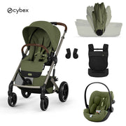 Cybex® Poussette 3en1 avec nacelle pliable Balios S Lux + Porte-bébé Amya + Siège auto Cloud G3 Moss Green