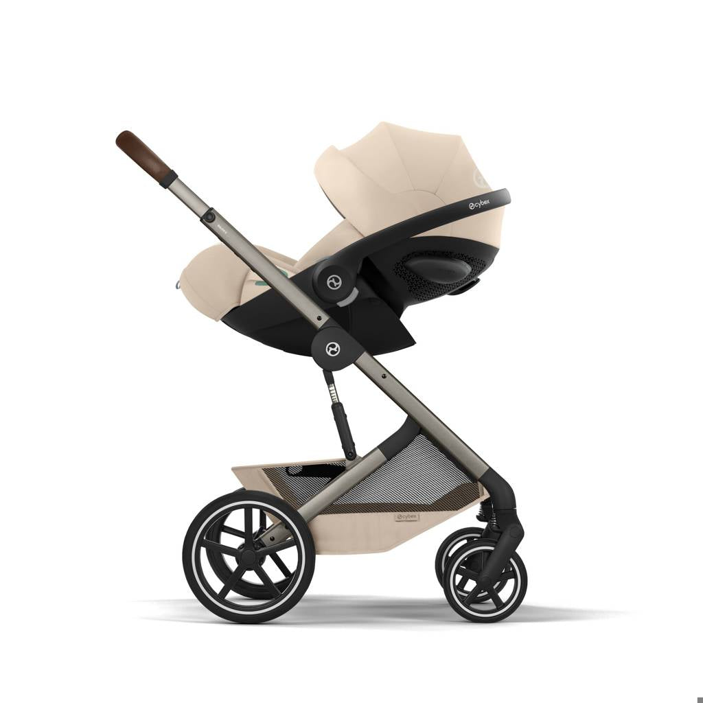 Cybex® Balios™ S Lux 2-in-1 Stroller with Cot S Lux Almond Beige (Taupe Frame)