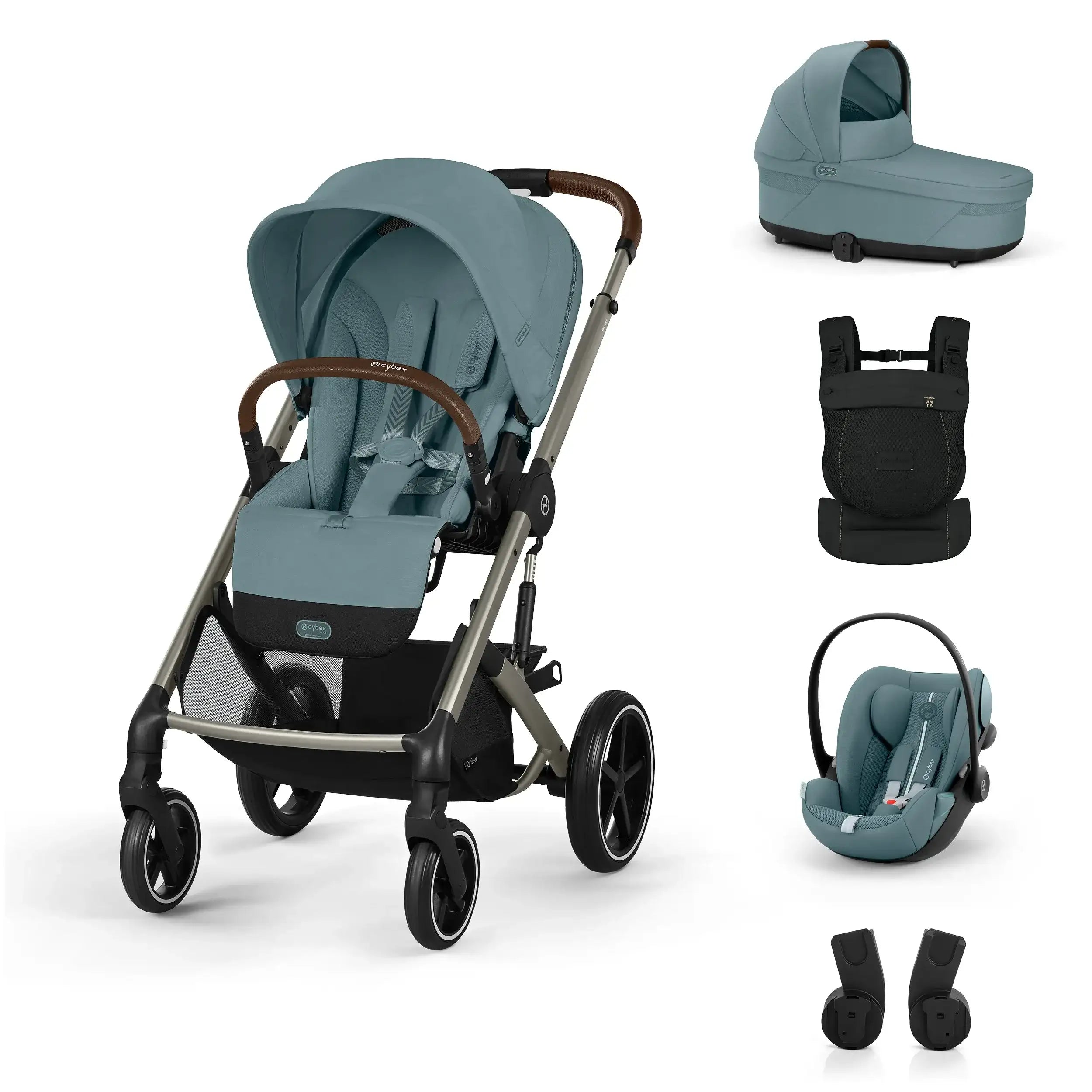 Cybex® Otroški voziček 3v1 Balios S Lux + Nosilka Amya + Avtosedež Cloud G3 Stromy Blue Cybex