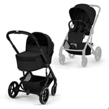 Cybex® Dječja kolica s sklopivom košarom 2u1 Balios S Lux Moon Black (Black Frame)