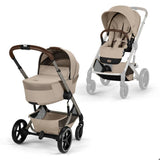 Cybex® Dječja kolica s sklopivom košarom 2u1 Balios S Lux Almond Beige (Taupe Frame)