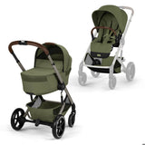 Cybex® Dječja kolica s sklopivom košarom 2u1 Balios S Lux Moss Green (Taupe Frame)