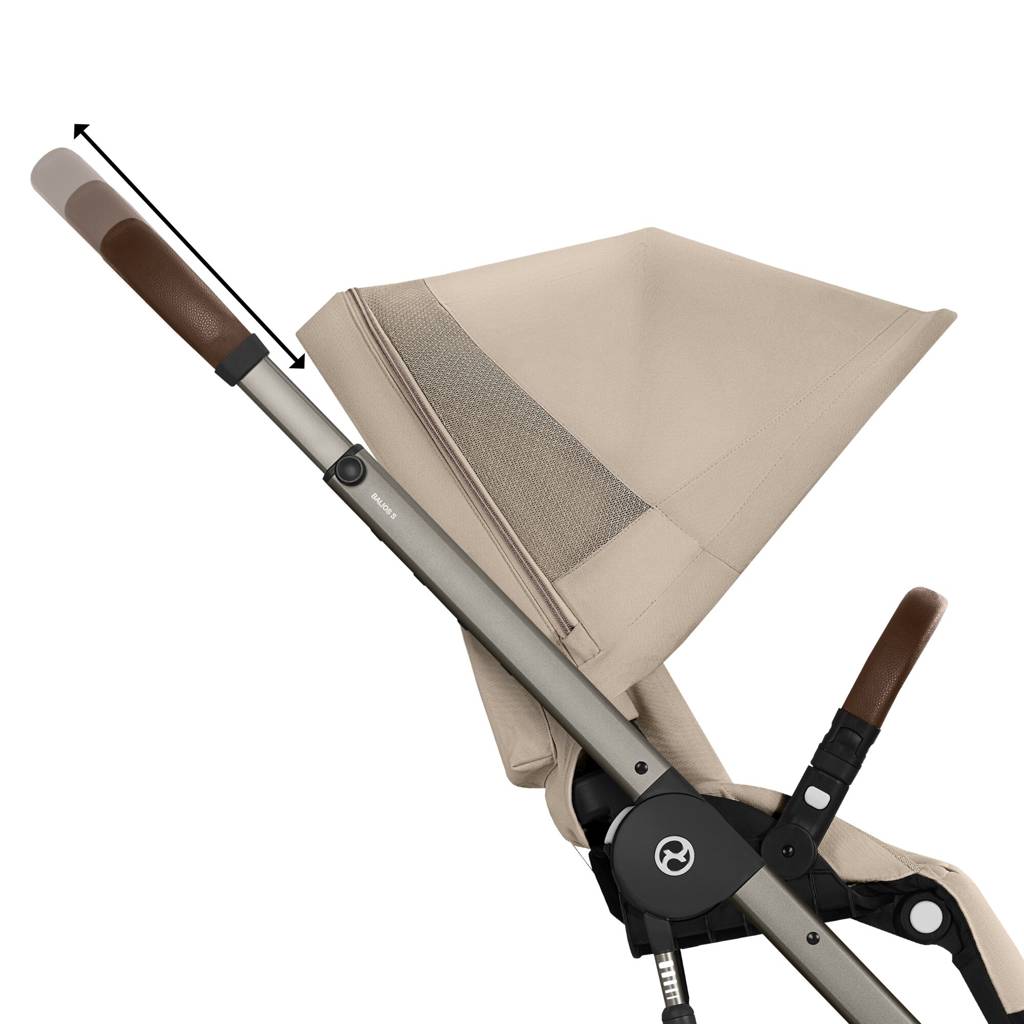 Cybex® Balios™ S Lux 2-in-1 Stroller with Cot S Lux Almond Beige (Taupe Frame)