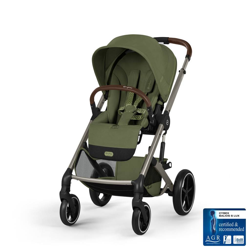 Cybex® Otroški voziček z zložljivo košaro 2v1 Balios S Lux Moss Green (Taupe Frame)