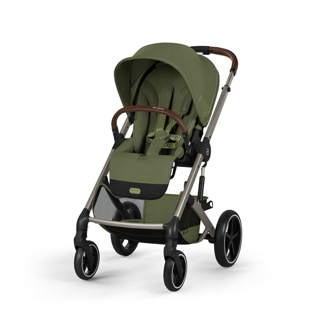 Cybex® Poussette enfant avec nacelle pliable 2en1 Balios S Lux Moss Green (Taupe Frame)