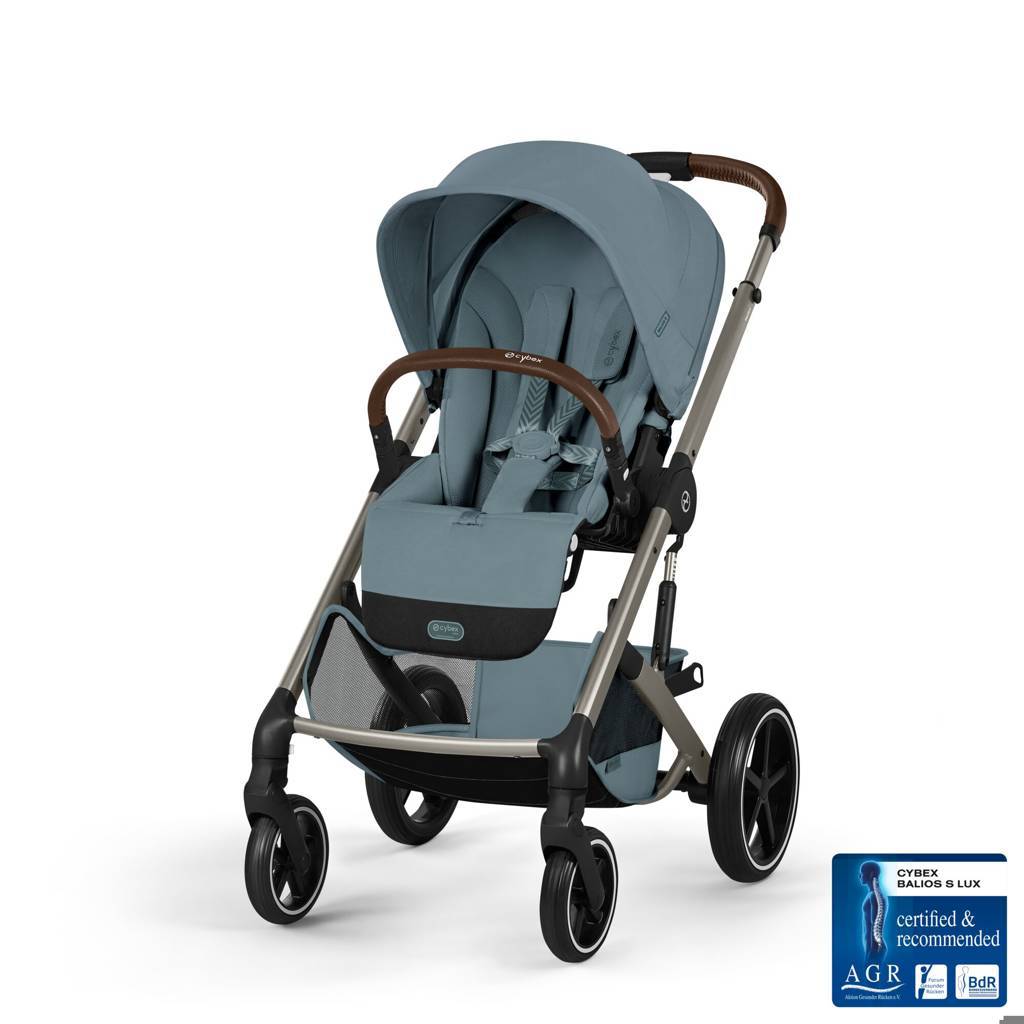 Cybex® Passeggino bambino con navicella pieghevole 2in1 Balios S Lux Stormy Blue (Taupe Frame)