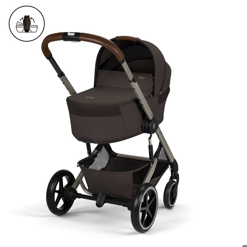 Cybex® Poussette enfant avec nacelle pliable 2en1 Balios S Lux Chocolate Brown (Taupe Frame)