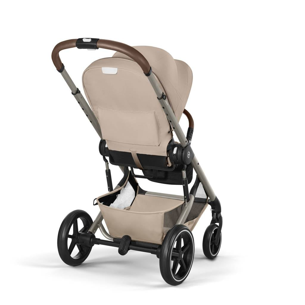 Cybex® Balios™ S Lux 2-in-1 Stroller with Cot S Lux Almond Beige (Taupe Frame)
