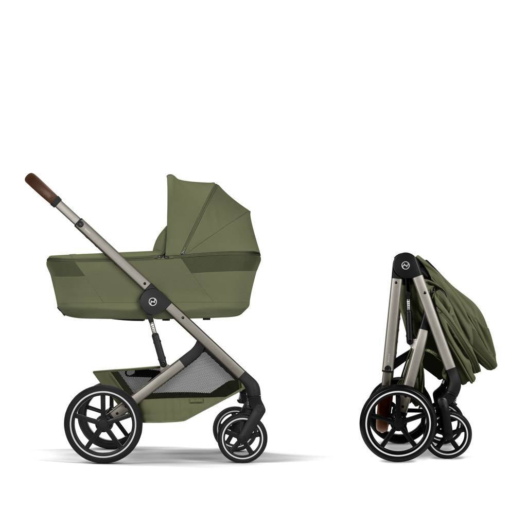 Cybex® Otroški voziček z zložljivo košaro 2v1 Balios S Lux Moss Green (Taupe Frame)