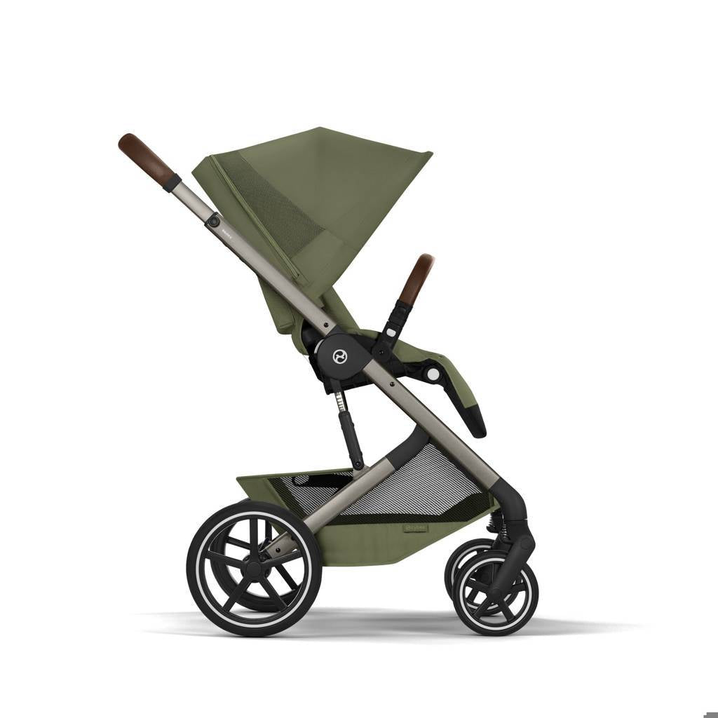 Cybex® Poussette enfant avec nacelle pliable 2en1 Balios S Lux Moss Green (Taupe Frame)