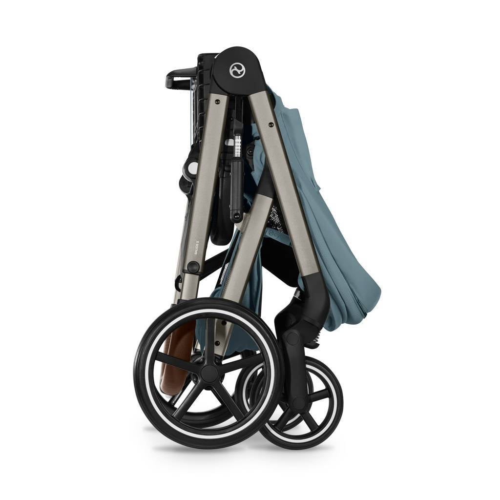 Cybex® Passeggino bambino con navicella pieghevole 2in1 Balios S Lux Stormy Blue (Taupe Frame)